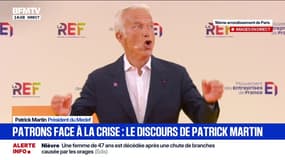 Patrons face à la crise: "Notre ambition, gagner le jeu décisif" affirme Patrick Martin, président du Medef