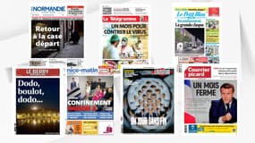 Les unes des journaux du 29 octobre 2020, au lendemain des annonces d'Emmanuel Macron sur le confinement.