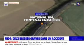Val-d'Oise: une voiture percute un véhicule de la direction des routes d'Île-de-France, deux blessés graves