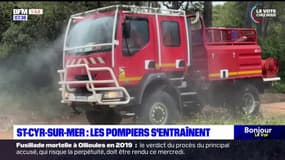 Saint-Cyr-sur-Mer: les pompiers s'entraînent à lutter contre les feux de forêt