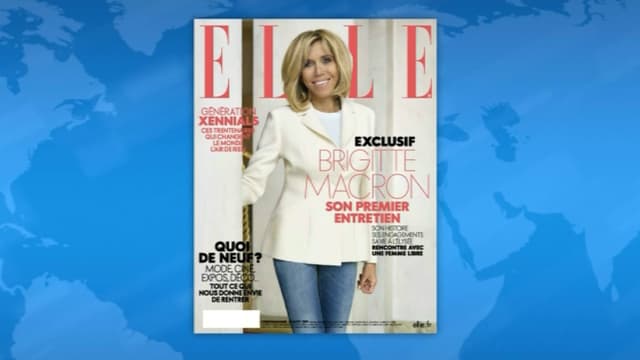 Brigitte Macron en une du magazine "Elle"