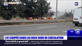 Val-d’Oise: un incendie sur l'A1 après un accident mortel, la circulation coupée au niveau de Roissy