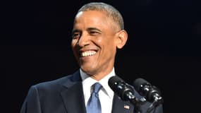Barack Obama lors de son discours de fin de mandat à Chicago en janvier 2017.