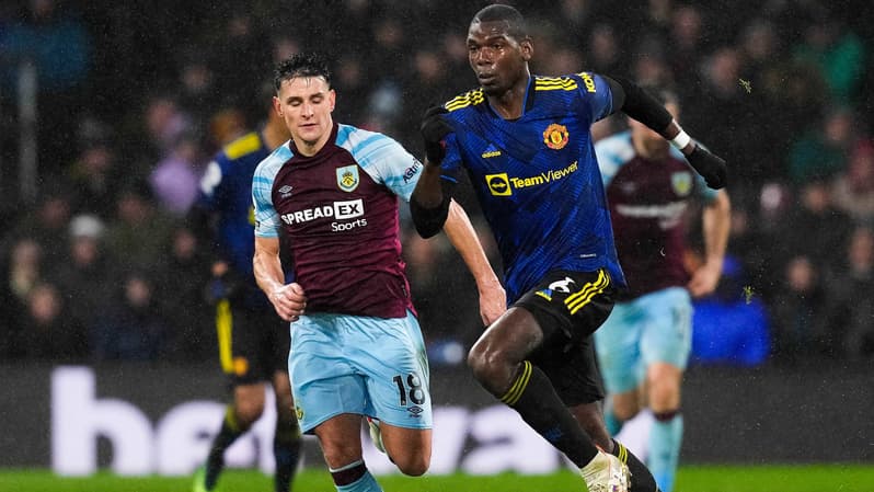 Paul Pogba lors de Burnley-Manchester United le 8 février 2022