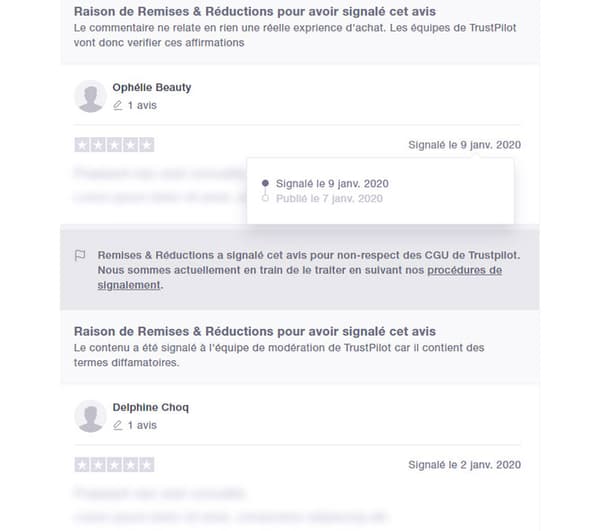 Page Trustpilot de "Remises et Réductions"