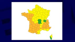 Carte de la vigilance canicule dimanche 17 juillet 2022 à 6h