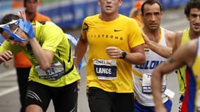 Lance Armstrong lors du marathon de New-York en 2007