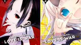 Les couvertures des deux premiers tomes de "Kaguya-sama"