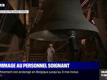 Un an après l'incendie de Notre-Dame de Paris, le bourdon de la cathédrale a tinté à 20h
