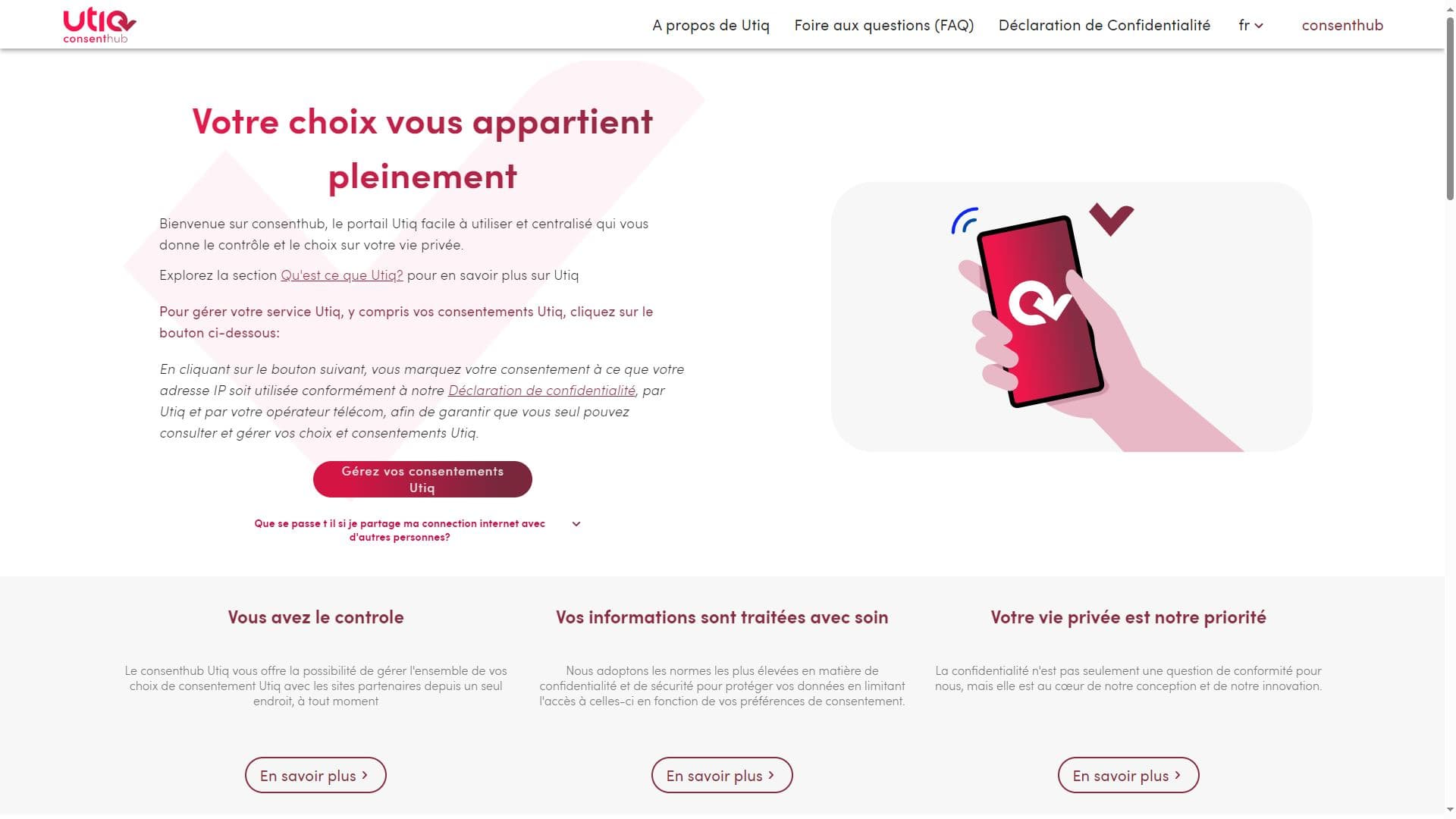 Le hub de consentement de Utiq