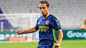Maxence Caqueret avec l'OL, à Nîmes le 18 septembre 2020
