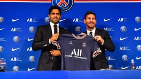 Nasser Al-Khelaïfi et Lionel Messi 