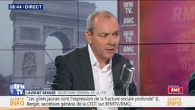 "Les revendications sont trop floues." Laurent Berger (CFDT) n'appelle pas à manifester demain à Paris avec les gilets jaunes