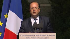 François Hollande en Corse, vendredi 4 octobre 2013.