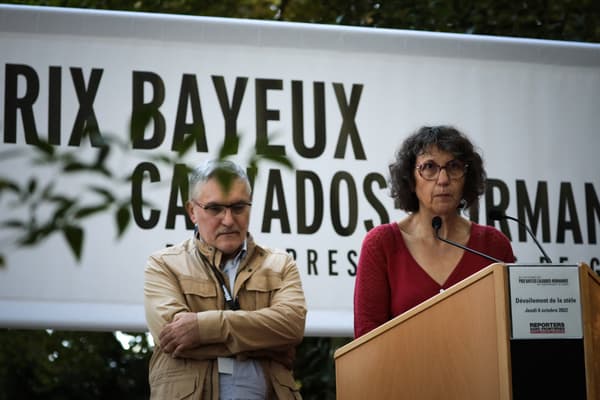 Sylviane Leclerc-Imhoff, la mère du journaliste de BFMTV Frédéric Leclerc-Imhoff, à Bayeux ce jeudi.
