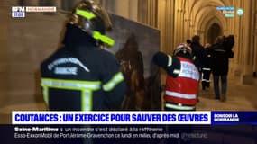 Manche: un exercice pour sauver des œuvres d'art des flammes pour les pompiers de Coutances