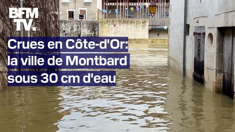 Crues en Côte-d'Or: la ville de Montbard est sous les eaux