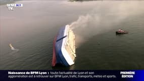 L'image incroyable d'un cargo de 200 mètres couché sur son flanc au large de la Géorgie