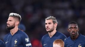 Olivier Giroud et Ousmane Dembélé avec l'équipe de France en septembre 2023