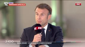 Iran/Israël: "Nous avons fait décoller nos avions et nous avons intercepté ce que nous devions intercepter" assure Emmanuel Macron