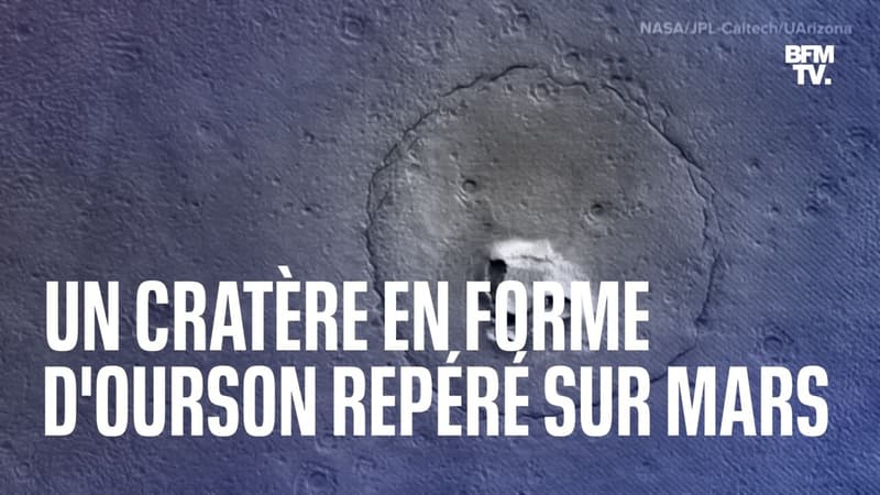 Un cratère en forme d'ourson a été repéré sur Mars par la Nasa