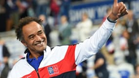 Yannick Noah, alors capitaine de l'équipe de France de tennis, lors de la demi-finale de Coupe Davis contre l'Espagne, le 14 septembre 2018 à Villeneuve-d'Ascq