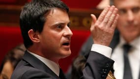Manuel Valls, le ministre de l'Intérieur, ici à l'Assemblée, a prôné mardi la fermeté contre l'antisémitisme lors d'une cérémonie dans une synagogue de Toulouse, un an jour pour jour après que Mohamed Merah eut tué un rabbin et trois enfants dans une écol