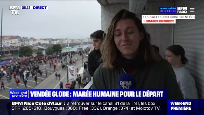 Vendée Globe: les bateaux quittent le ponton devant une marée humaine