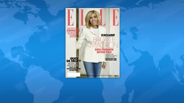 Brigitte Macron en couverture de Elle.