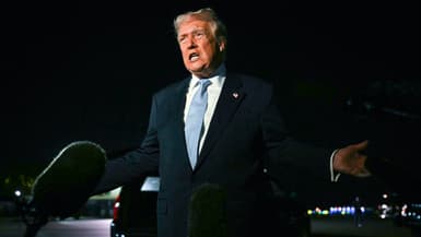 Le président américain Donald Trump lors d'un point presse à l'aéroport de Palm Beach, le 17 novembre 2025.