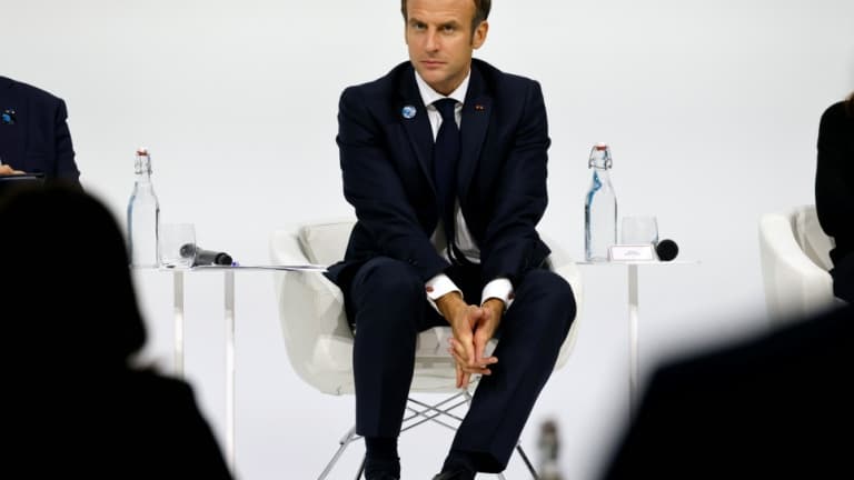 Le président français Emmanuel Macron lors du Forum de Paris sur la paix, le 11 novembre 2021