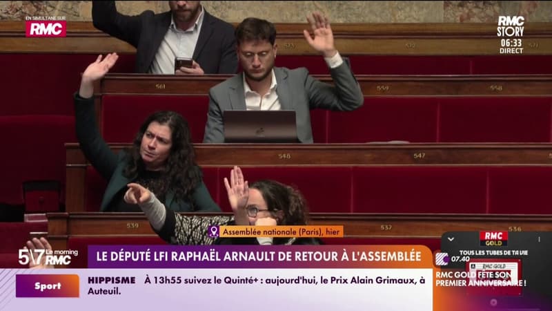 Le député LFI Raphaël Arnault de retour à l'Assemblée