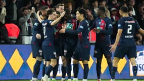 Kylian Mbappé, buteur face à Rennes en demi-finales de la Coupe de France, le 3 avril 2024.