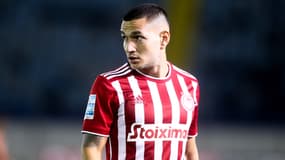 Rony Lopes avec l'Olympiacos en décembre 2021

