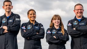 Les quatre astronautes amateurs qui vont s'envoler pour l'espace mercredi.