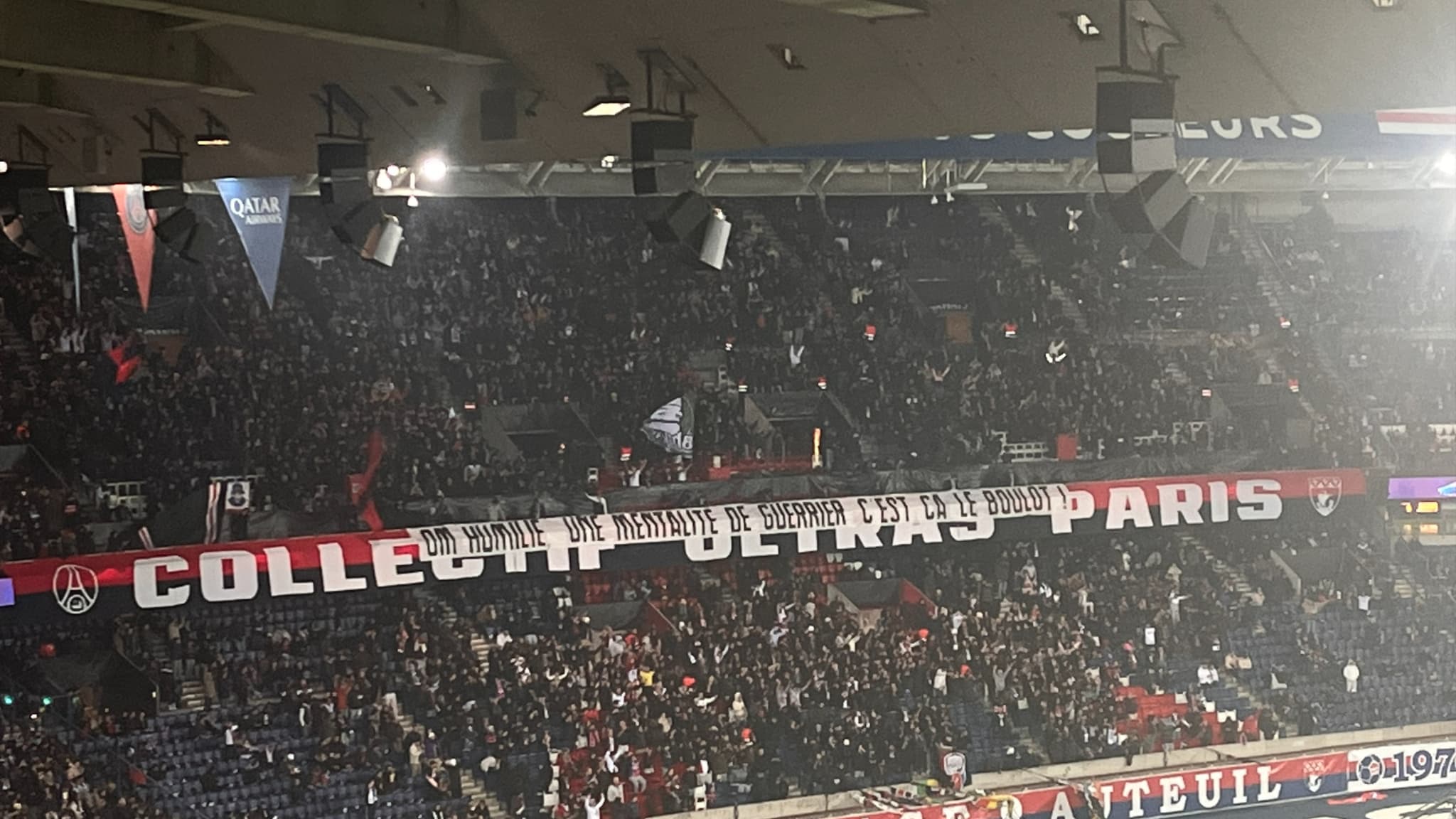 La banderole du CUP après OM-PSG, 4 mars 2023