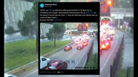 Un véhicule a pris feu dans le tunnel Cap de Croix à Nice, ce lundi 13 janvier.