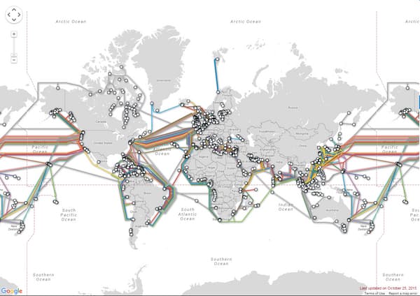 Carte des câbles sous-marins