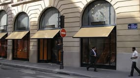 La boutique Hermès de la rue du Faubourg Saint-Honoré à Paris.