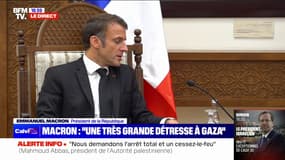 Emmanuel Macron: "Je vois, j'entends les souffrances des populations civiles à Gaza"