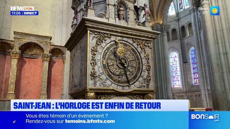 Lyon: l'horloge astronomique de la cathédrale Saint-Jean de retour après avoir été vandalisée (1/1)