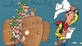 Détail de la couverture du prochain Lucky Luke: "Un cow-boy sous pression", attendu le 15 novembre 2024. 