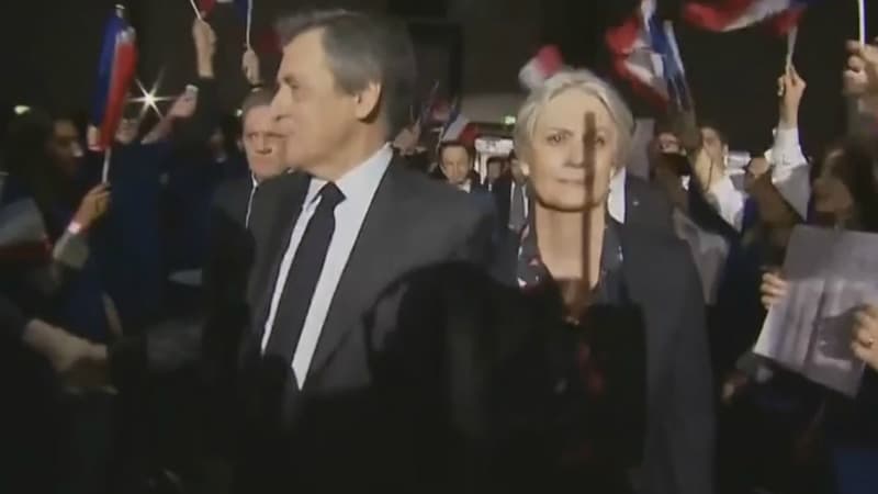 François Fillon et son épouse lors d'un meeting parisien.