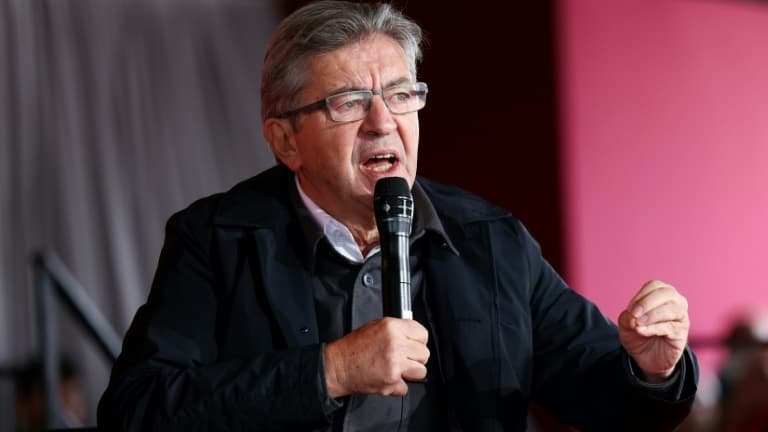 Jean-Luc Mélenchon, leader de la Nupes et de LFI, le 10 septembre 2022 à Brétigny-sur-Orge, au sud de Paris