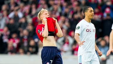 La déception du Lillois Haraldsson face à Aston Villa