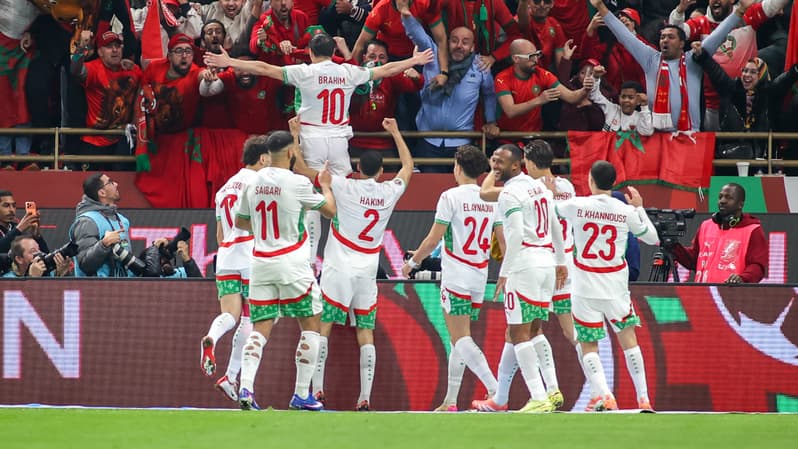 L'attaquant du Maroc Brahim Diaz a ouvert le score en quart de finale de la CAN, 9 janvier 2025