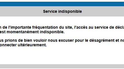 Le site des impôts est inaccessible