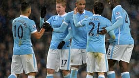 La joie des joueurs de Manchester City