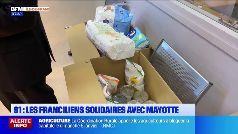 Grigny: des dizaines de Franciliens au rendez-vous pour donner des denrées destinées à Mayotte