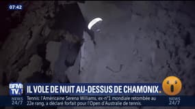 Un speed rider français vole de nuit au-dessus de Chamonix
